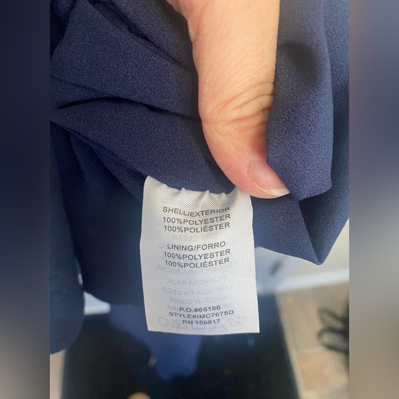 Women’s Altar’d State Checked Navy Blue Nap Dress With Puff Sleeves Size Large - Picture 4 of 7